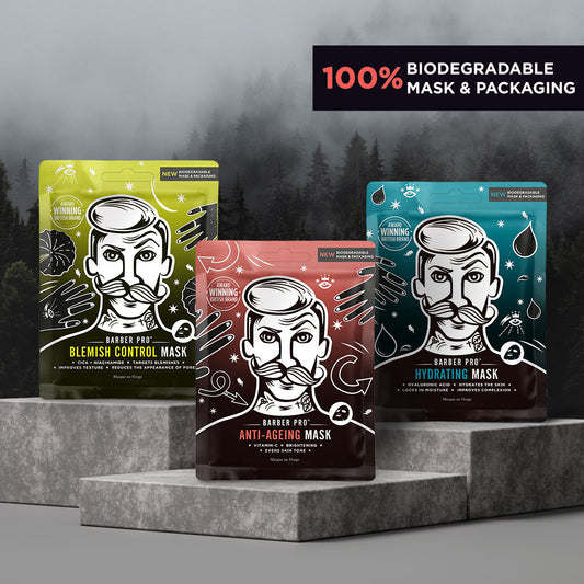 BARBER PRO 100% Biodegradable Sheet Mask Packaging