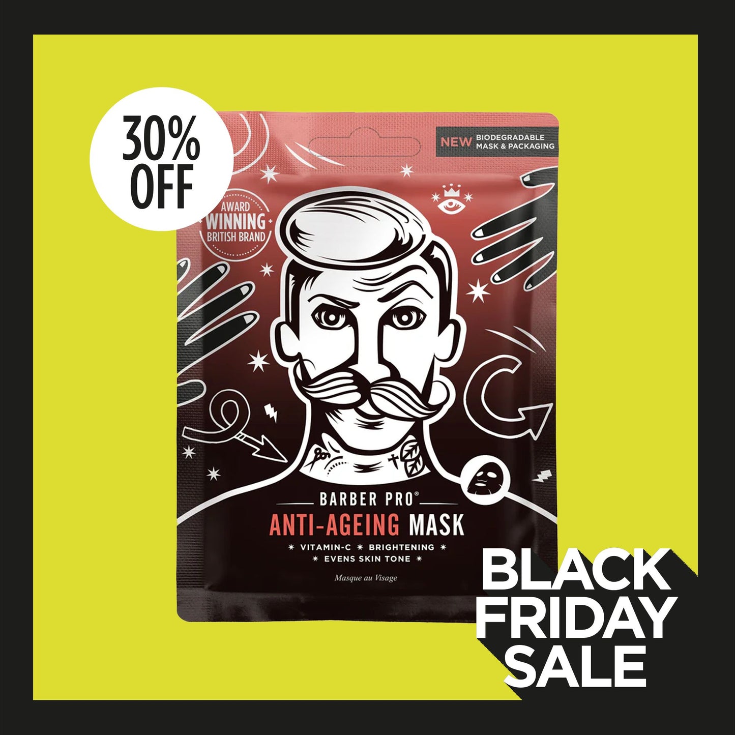 ANTI-AGEING Face Sheet Mask - 100% Biodegradable